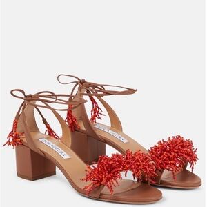 Aquazzura Panarea 50 beaded leather sandals
- NEW! Size 6